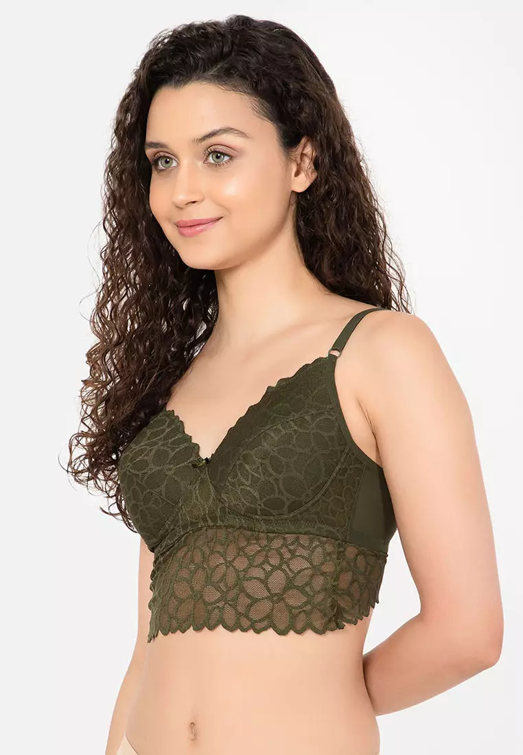 Intimates & Sleepwear | Nwt Lace Bralette In Olive Green