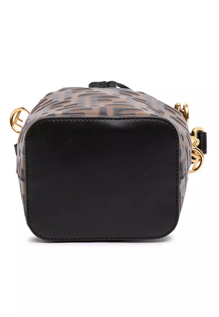 Pre-Loved Fendi Mini Ff 1974 Embossed Leather Mon Tresor Bucket Bag