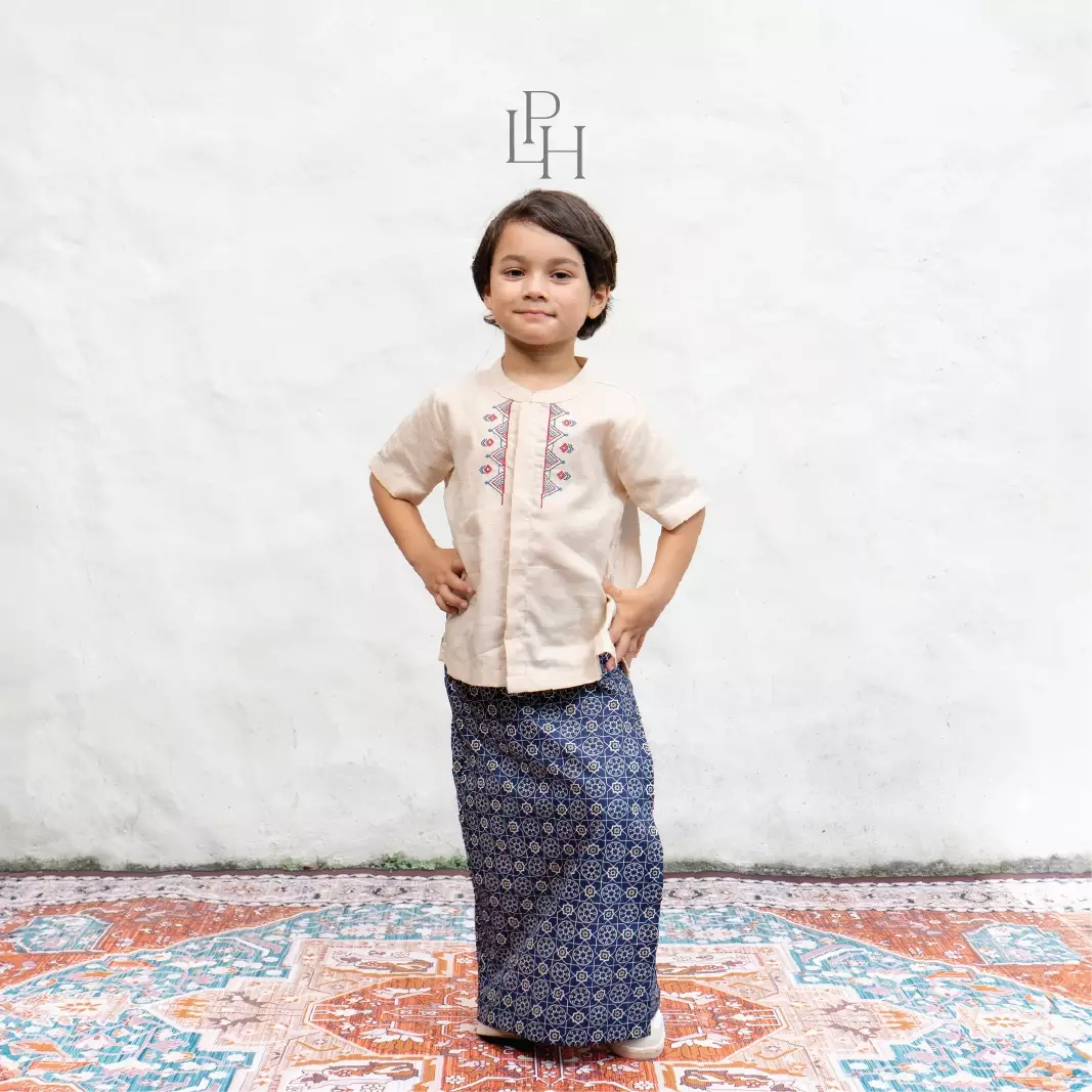 Little Palmerhaus - Baju Lebaran 2026 - Kids Sarung 5.0 (Celana Sarung Instan Anak Usia 2-7 Tahun) Navy