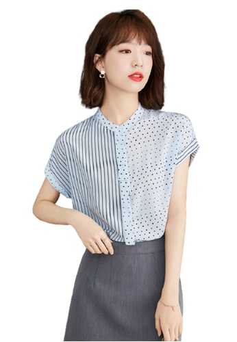 Halo blue Printed Blouses C6CFCAAA88A18CGS_1