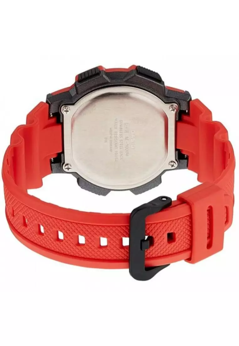Men's Digital Watch AE-1000W-4AV Red Resin Band Men Sports Watch