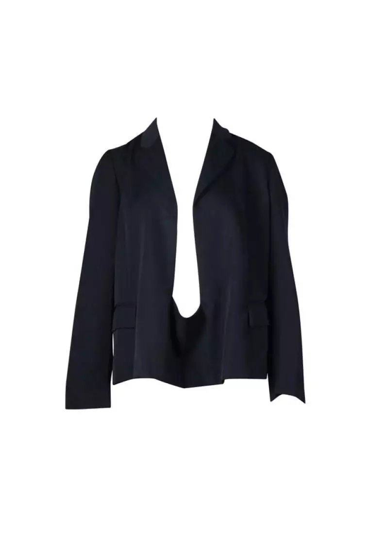 Comme des Gar ons Pre Loved COMME DES GARCONS No Button Blue Wool