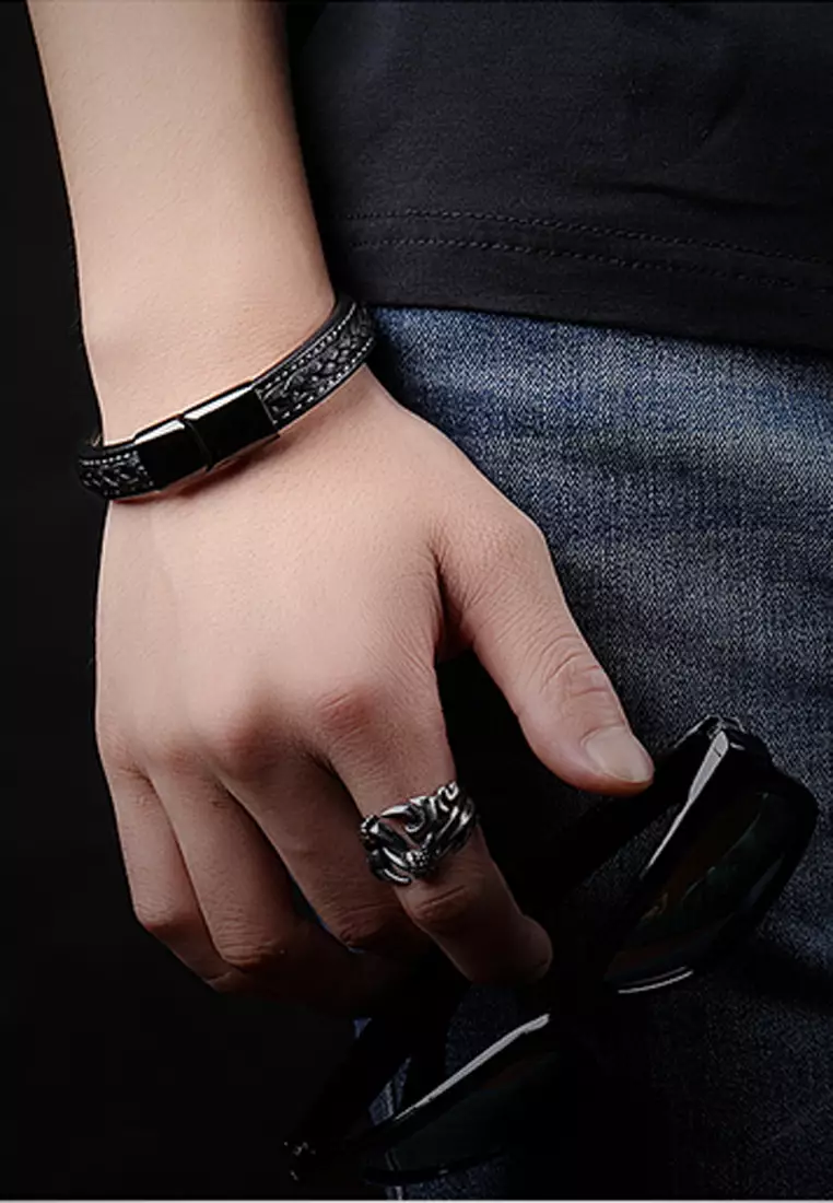 Mens leather new arrivals cuff
