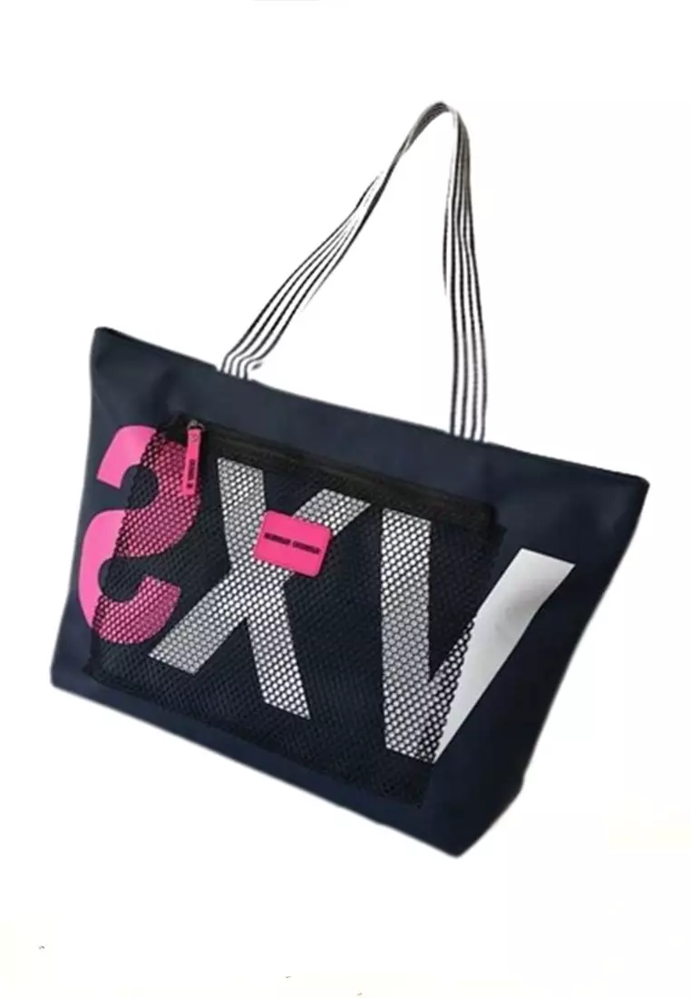 Eilaria Tas Selempang Wanita Tote Bag Gym Bag Design Sporty Large Storage Material Nylon ORIGINAL - Dark Blue