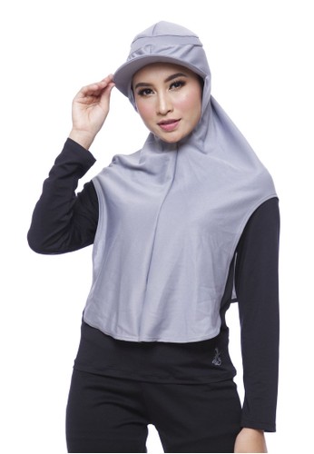 Attiqa Active grey Long Runner- Grey list Grey, Sport Hijab 82777AA56B6BBAGS_1