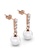 Krystal Couture gold KRYSTAL COUTURE Lustrous Earrings Embellished with Swarovski® crystals-18K Rose Gold/Pearl White FF967AC1AC3985GS_3