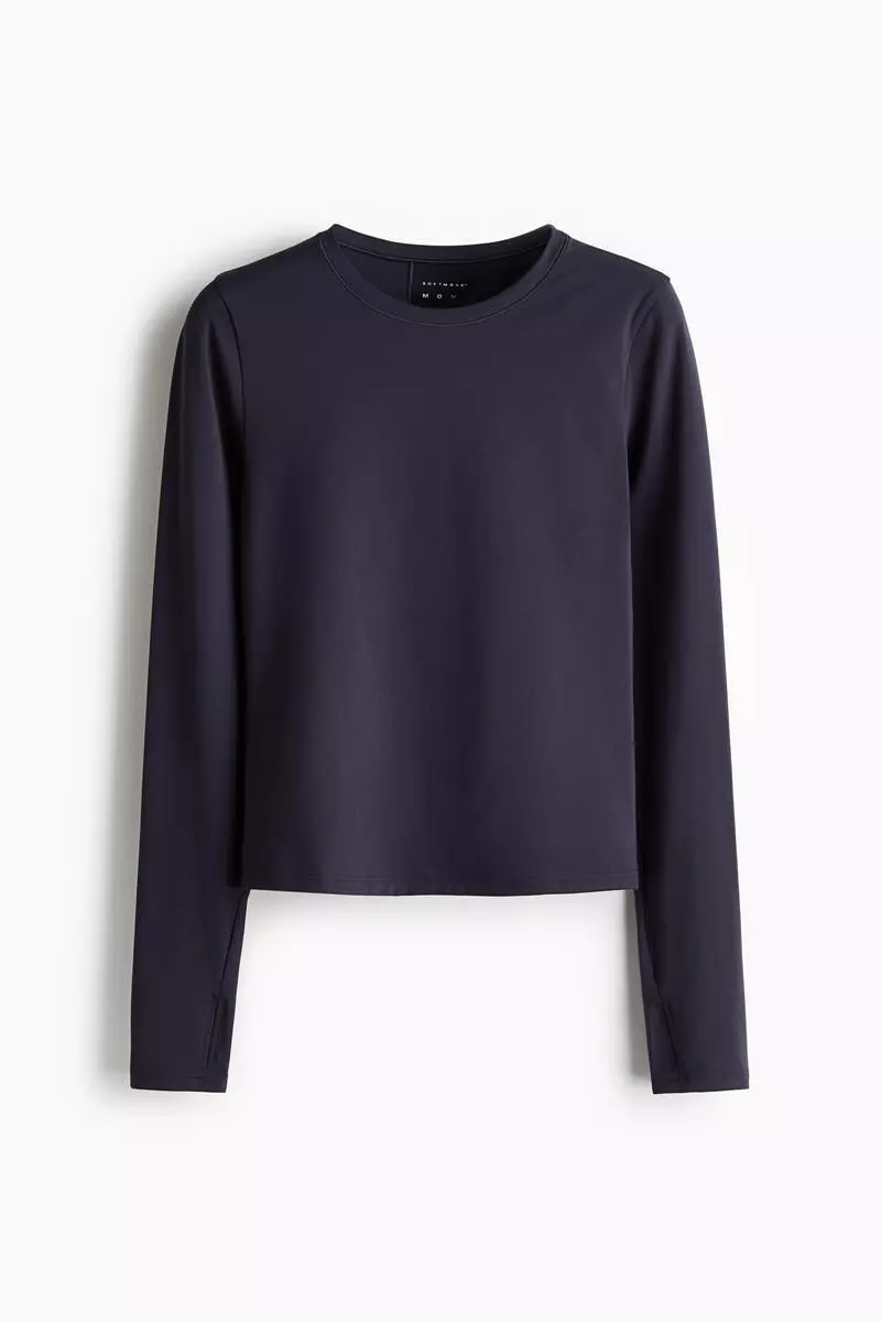 Slim Fit Long-sleeved sports top with SoftMove™