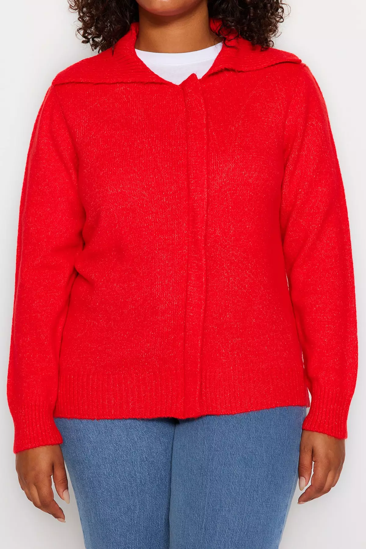 Red cardigan cheap sweater plus size