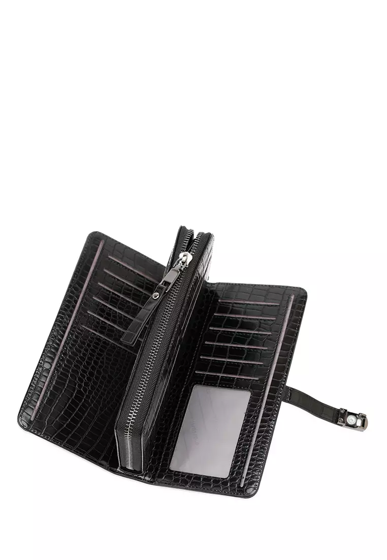 Women's Long Croc Purse / Wallet (Dompet Panjang Wanita) - Hitam