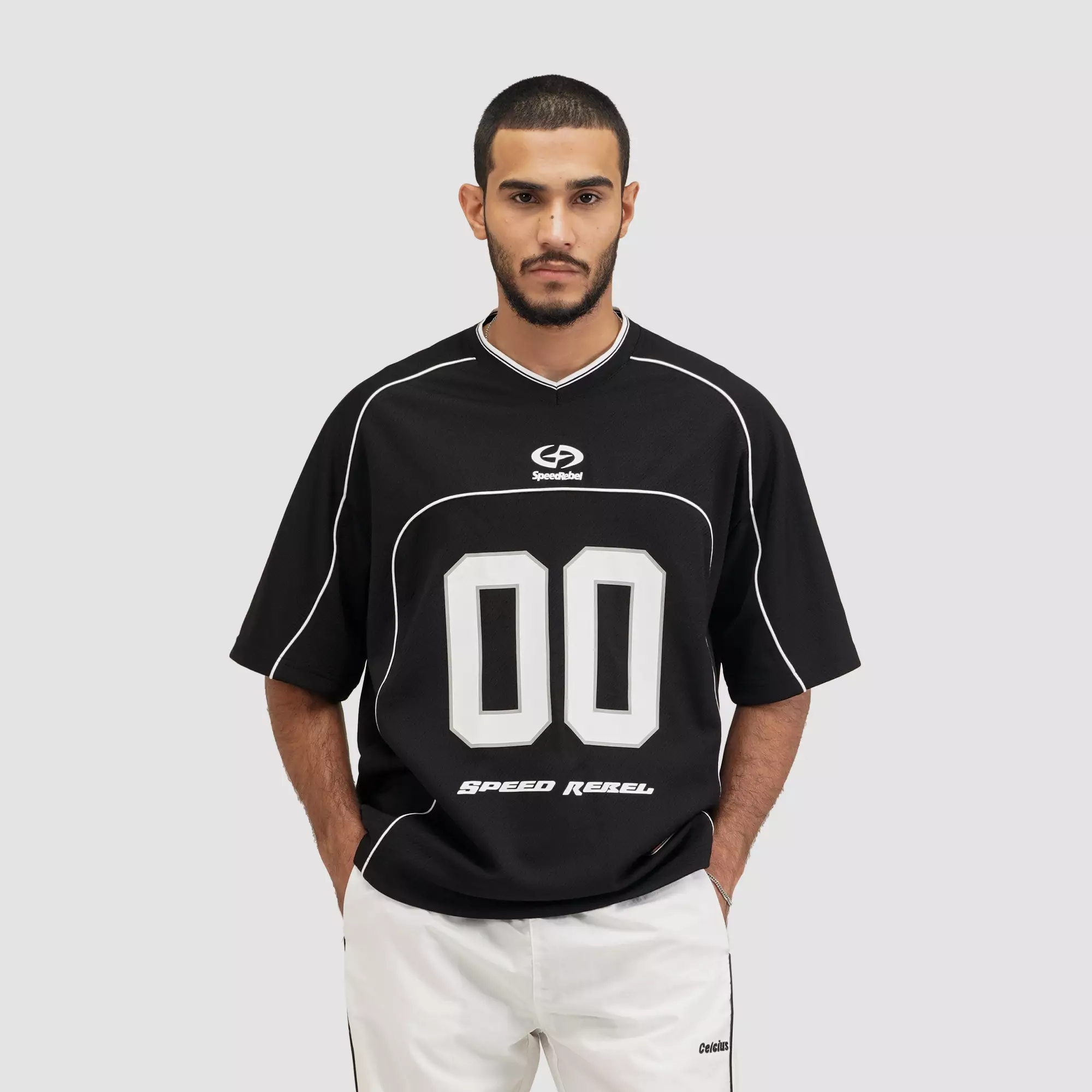 CELCIUS Speed Rebel Embroidery Kaos Jersey LIN001393C Hitam