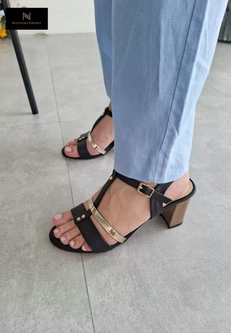 Nicholas Edison Heel Saba Black