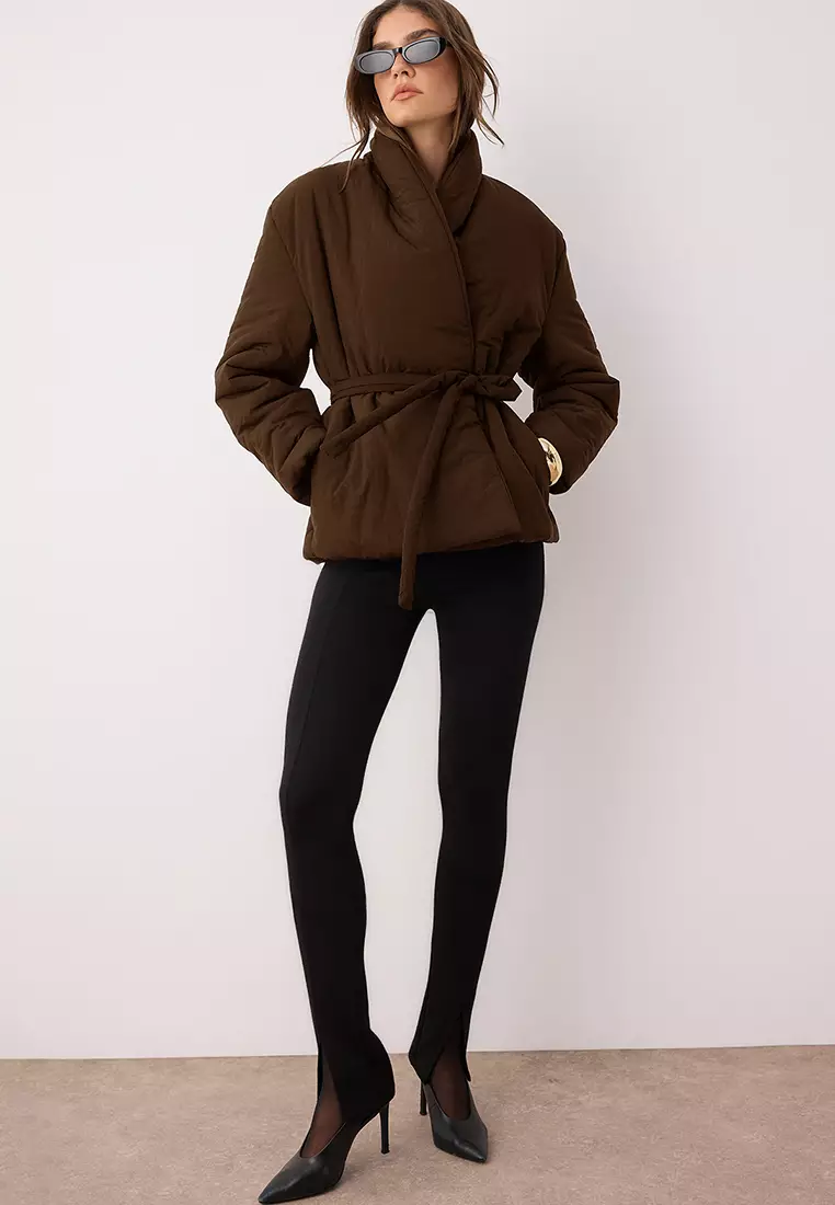 Tie Detail Wrapped Coat