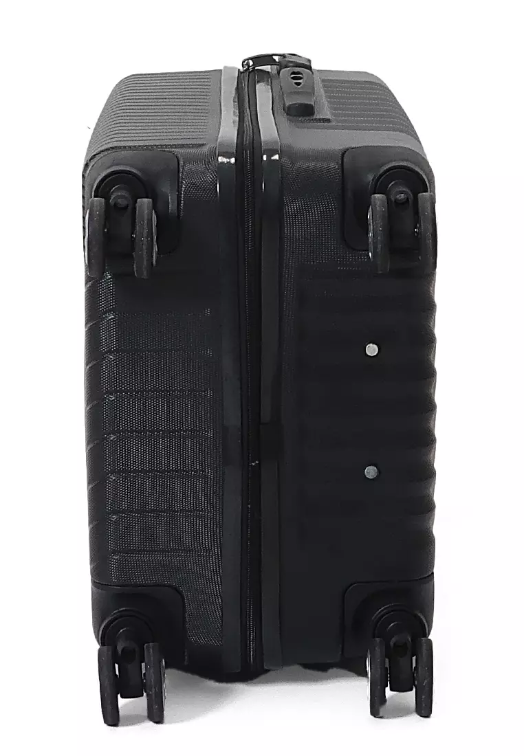 Austin Koper Hardcase Unisex Size 24 Inch Suitcase Combination Lock Large Compartment Tas Travel Material ABS+PVC Coated ORIGINAL - Black