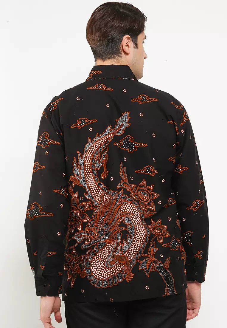 Dragon Kemeja Batik Premium Pria Casual Modern Lengan Panjang