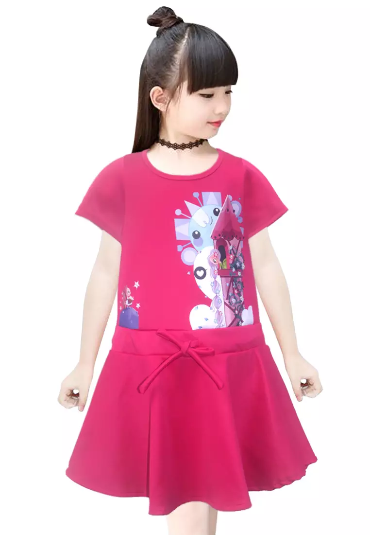 Two Mix Dress Anak Perempuan Kaos Scuba Size 1-8 4195 Tosca