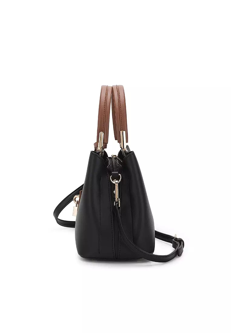 Women's Top Handle Bag / Sling Bag / Crossbody Bag - Black