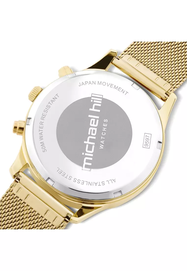 Buy Michael Hill Men s Chronograph Watch in Gold Tone Stainless