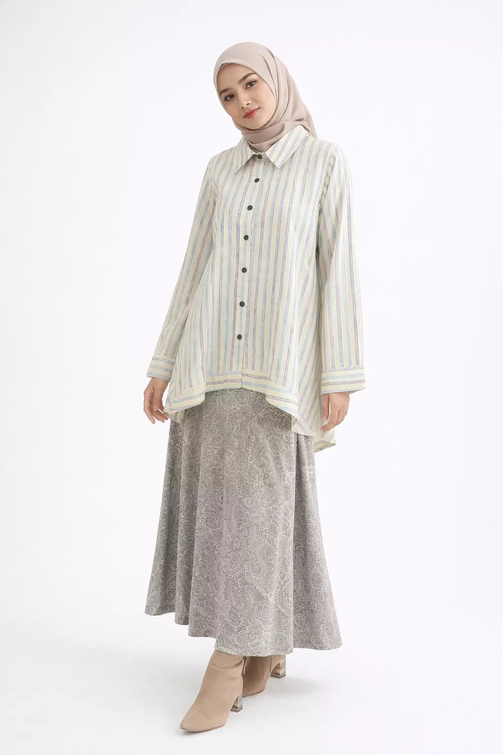 Vania Shirt In Blue Cream Stripes