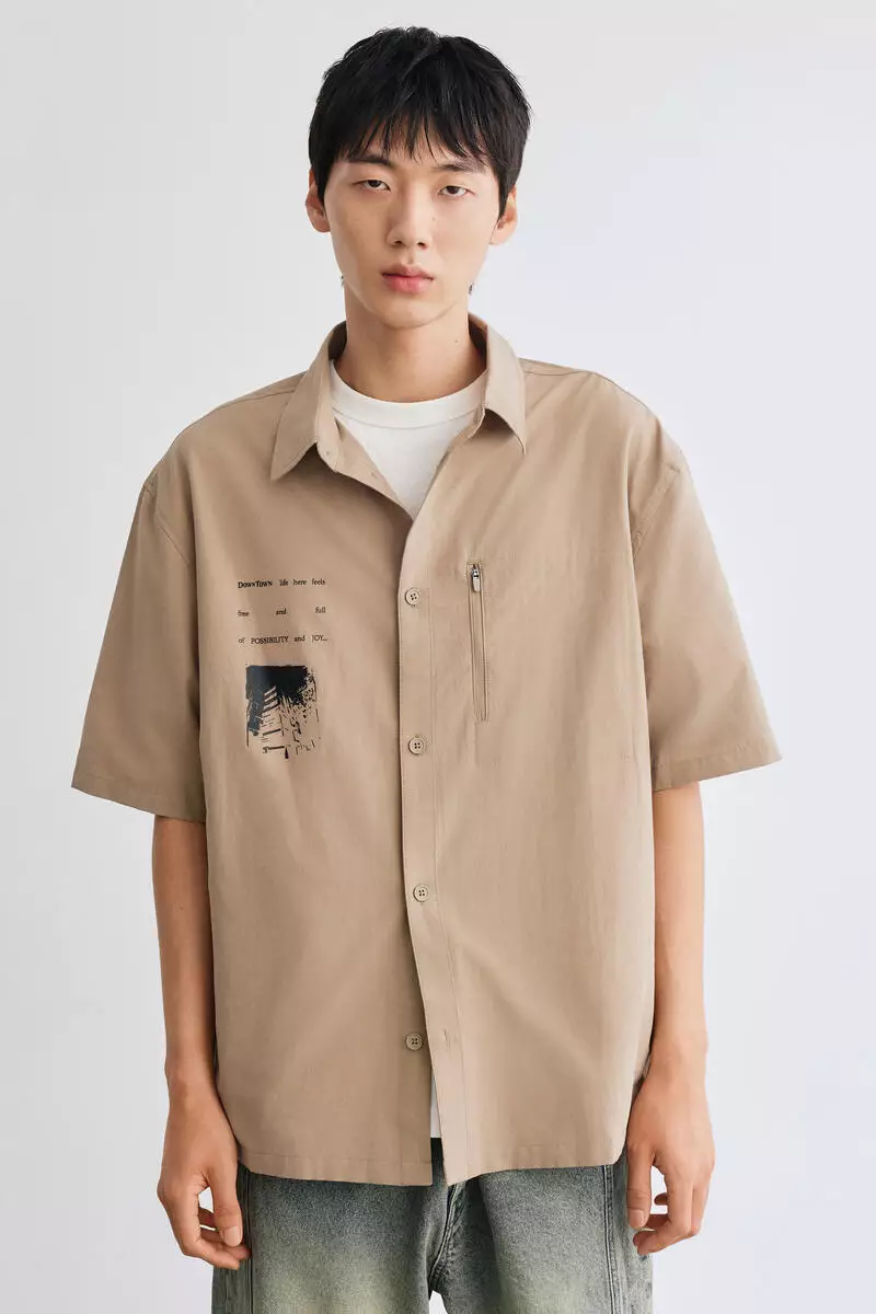 Loose Fit Printed cotton shirt