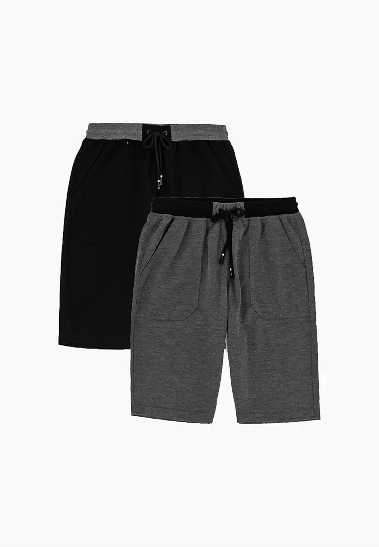 Forest Cotton Stretchable Casual Shorts Pants Men - Seluar Pendek Lelaki - 65729 - 01Black