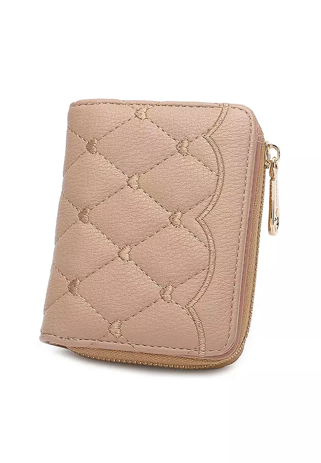 Women's Quilted Short Purse / Wallet - Khaki