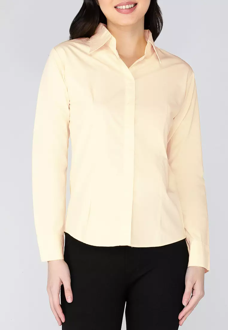 Della Long Sleeve Office Blouse