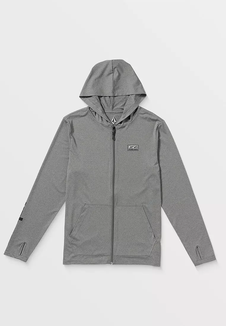 MTG MODSTONE LOOSE ZIP LONG SLEEVE RASHGUARD HEATHER GREY