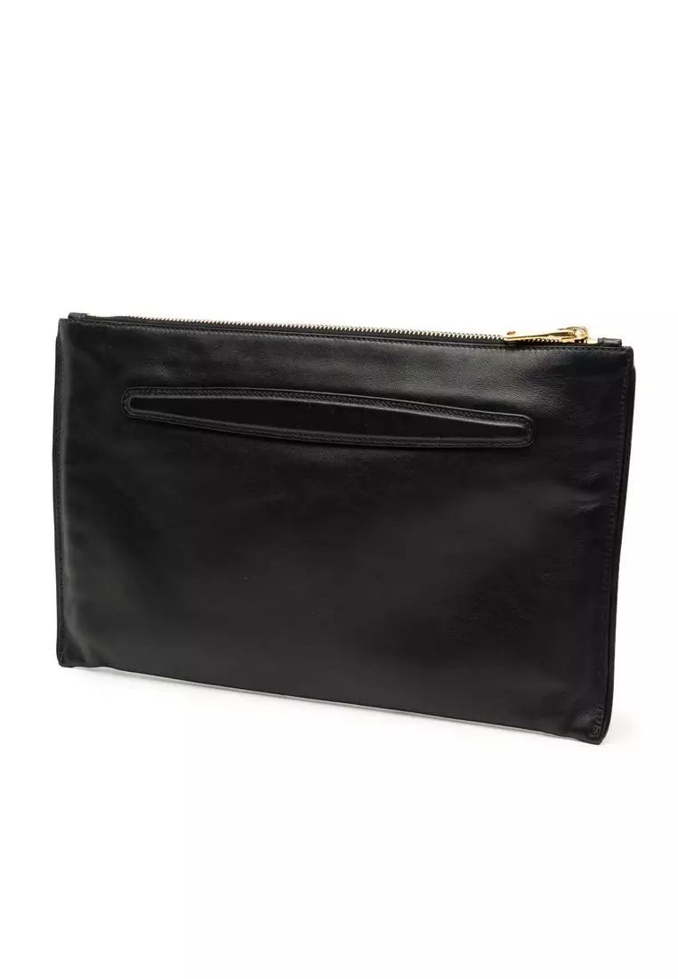 Pre-Loved Miu Miu Studded Leather Zip Clutch