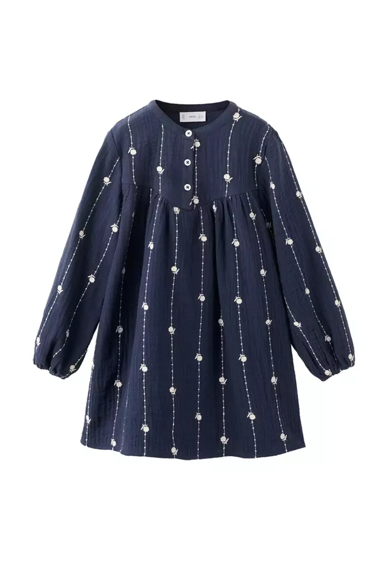 MANGO BABY Embroidered Cotton Dress With Floral Pattern 2026 | Buy MANGO  BABY Online | ZALORA Hong Kong