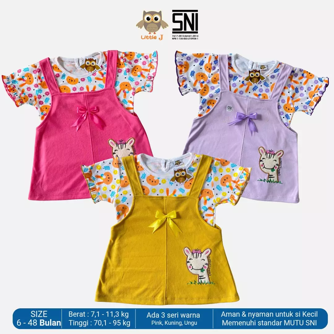 Little J - Overall Cewek- Baju Kodok Anak / Celana Jumpsuit Baju Kodok / Overall Kodok Premium Pink Lucu Lebaran