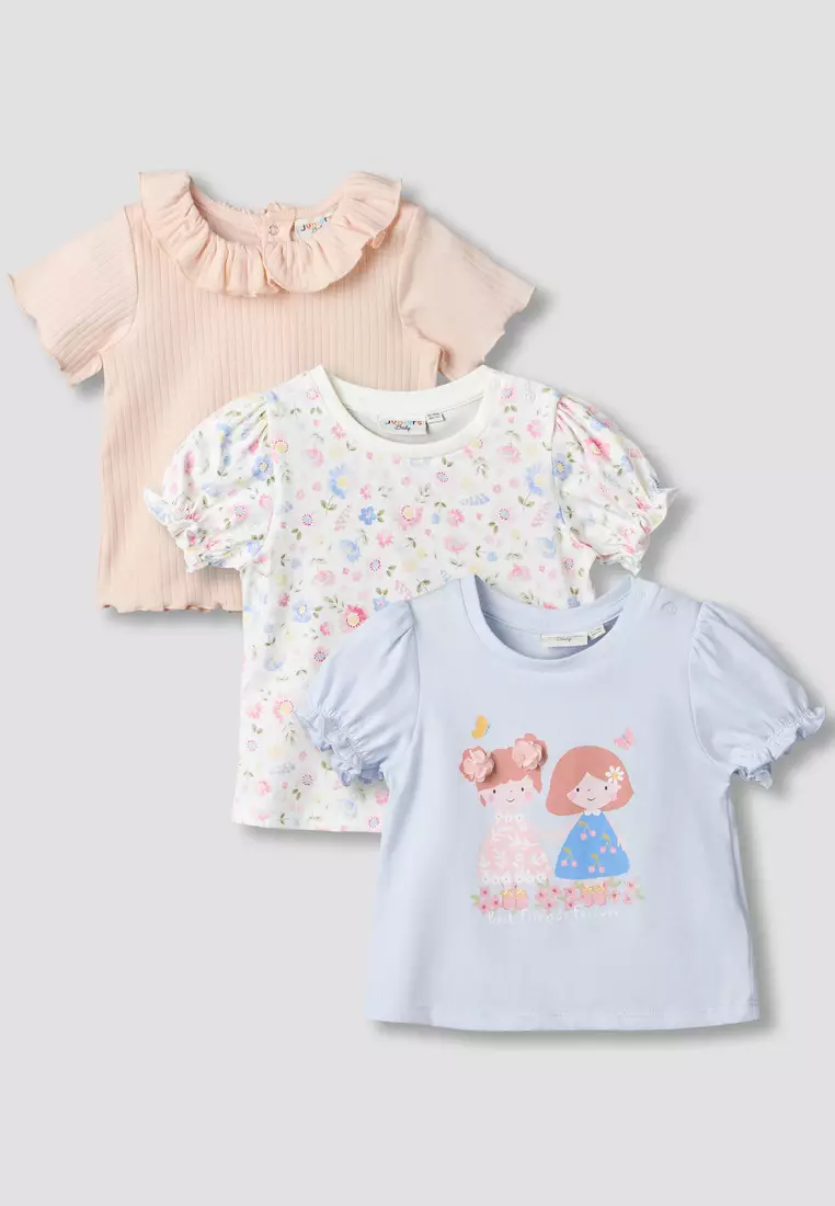 Babyshop Pack Of 3 Juniors Crew Neck Short Sleeves T-Shirt With Assorted Design