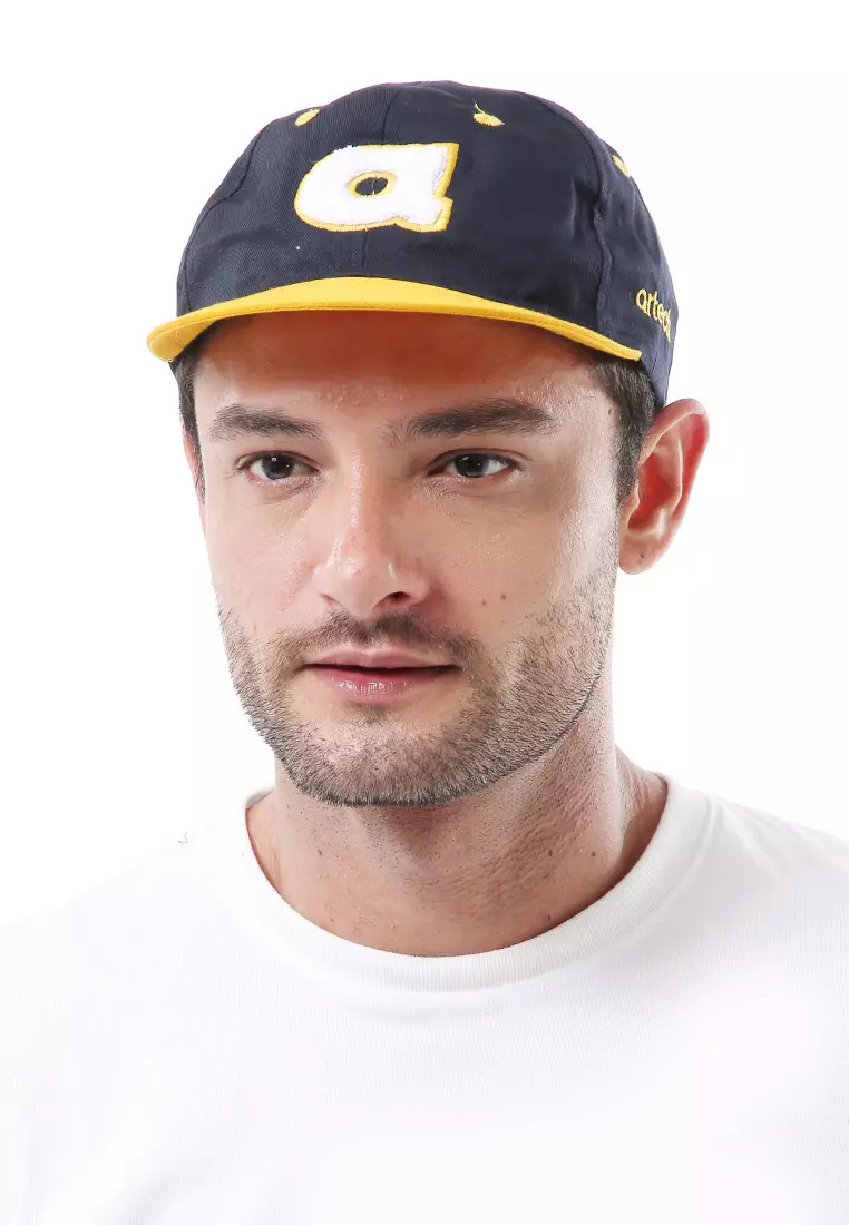 Drsh Aksesoris Fashion Topi Baseball Unisex Bordir Huruf A Resizable Strap Material Cotton ORIGINAL - Black