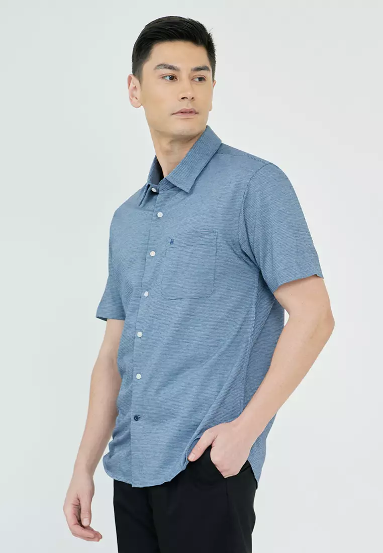 Printed Cotton Shirt Sleeve Semi-Dress Shirt