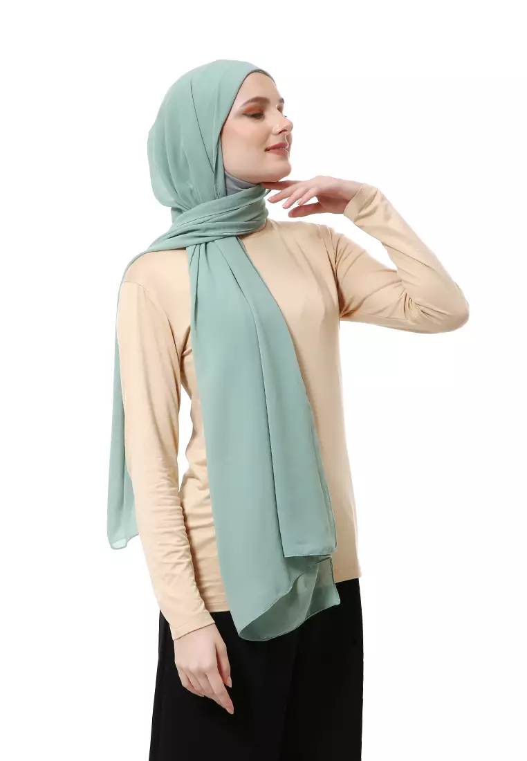 Zhalika Phasmina Motif Polos High Premium Quality - Matcha