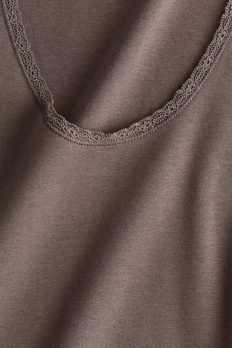 Lace-trimmed vest top