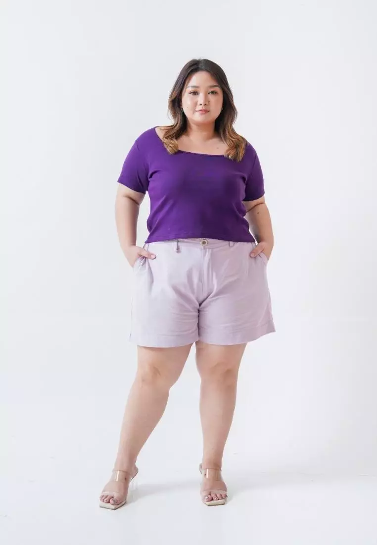 plus size marcia crop top purple