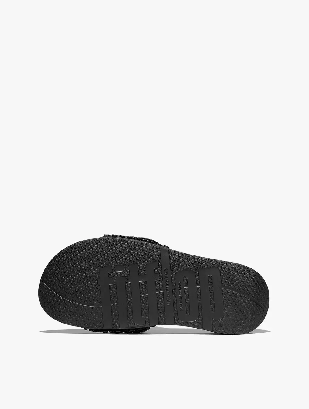 Fitflop Iqushion Adjustable Multi-Crystal Pool Slides - All Black