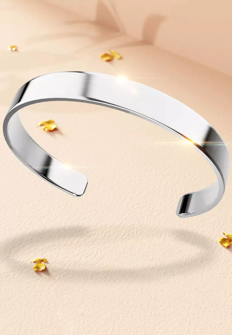 Avenue Classic Cuff Bangle White Gold