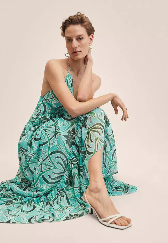 Open Back Printed Dress