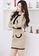 Crystal Korea Fashion beige Korean-made new OL slim long-sleeved dress C5C6FAAAB06FCCGS_5