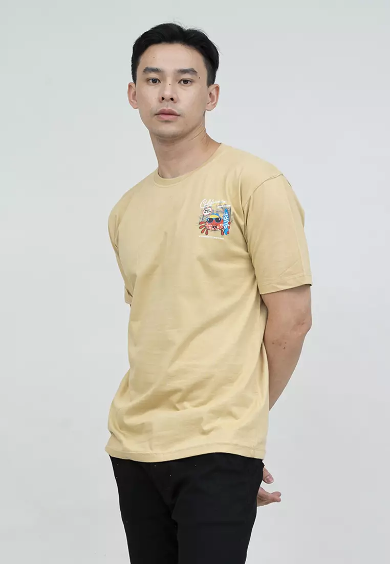 Kaos Cream t shirt polos houseofcuff motif California Surf READY 4XL