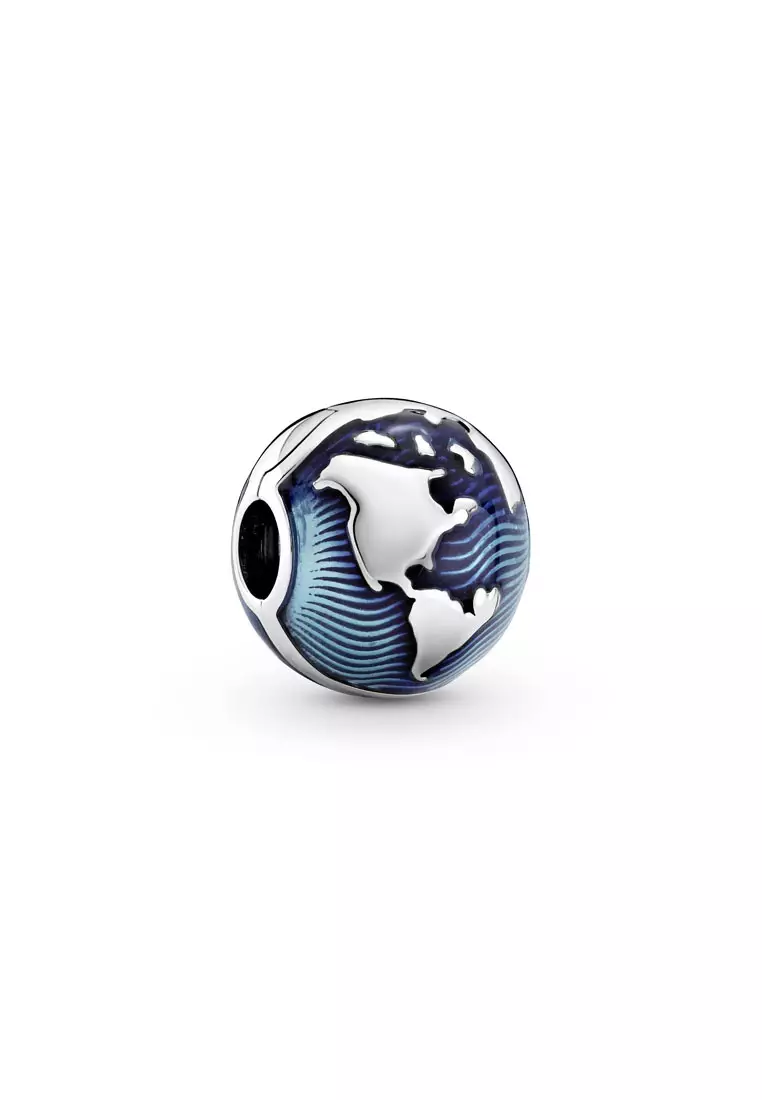 Blue Globe Clip Charm