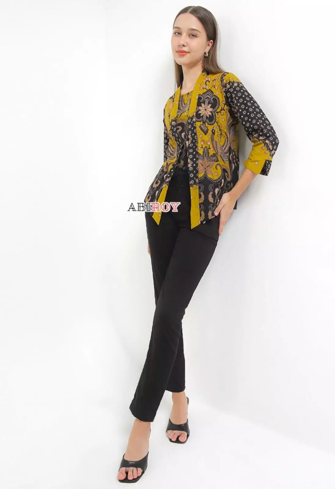 Blouse Batik Cendrakusuma Kuning Premium Slimfit Elegant NLN