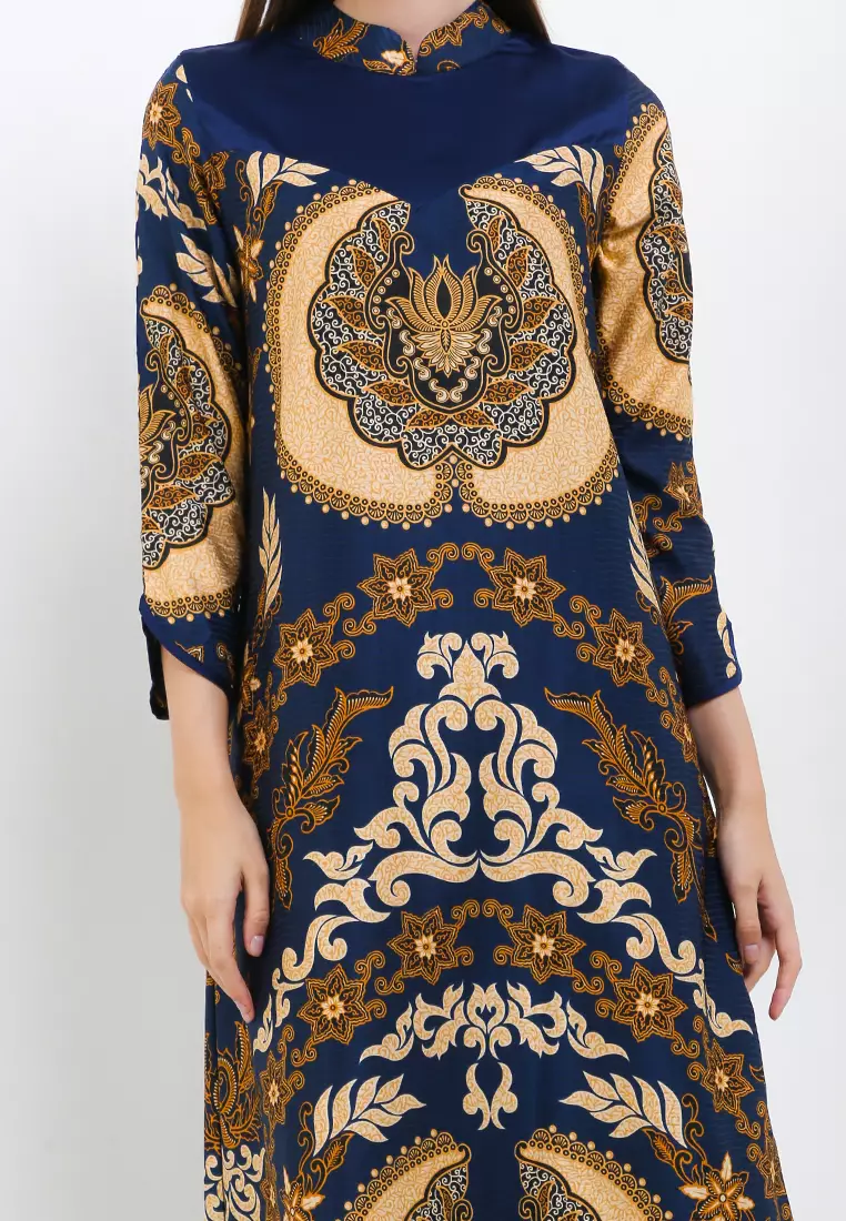 Gamis Dress Muslim Wanita Indria Navy