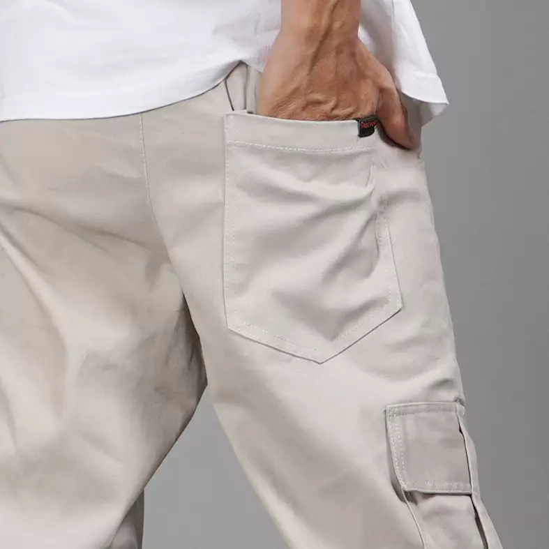 FIRMAN Cargo Jogger Pants Pria Celana Cargo Jogger Cargo Pants 3/4 - KREM