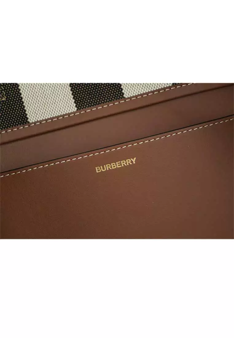 Check Canvas Medium London Tote Taupe Brown 80840471