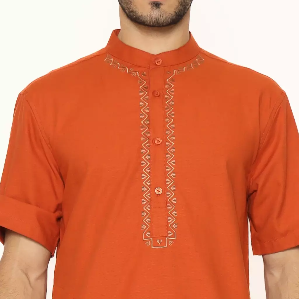 AMK Baju Koko Pria Lengan Pendek Bordir KK RAYYANKA S/S Terracota