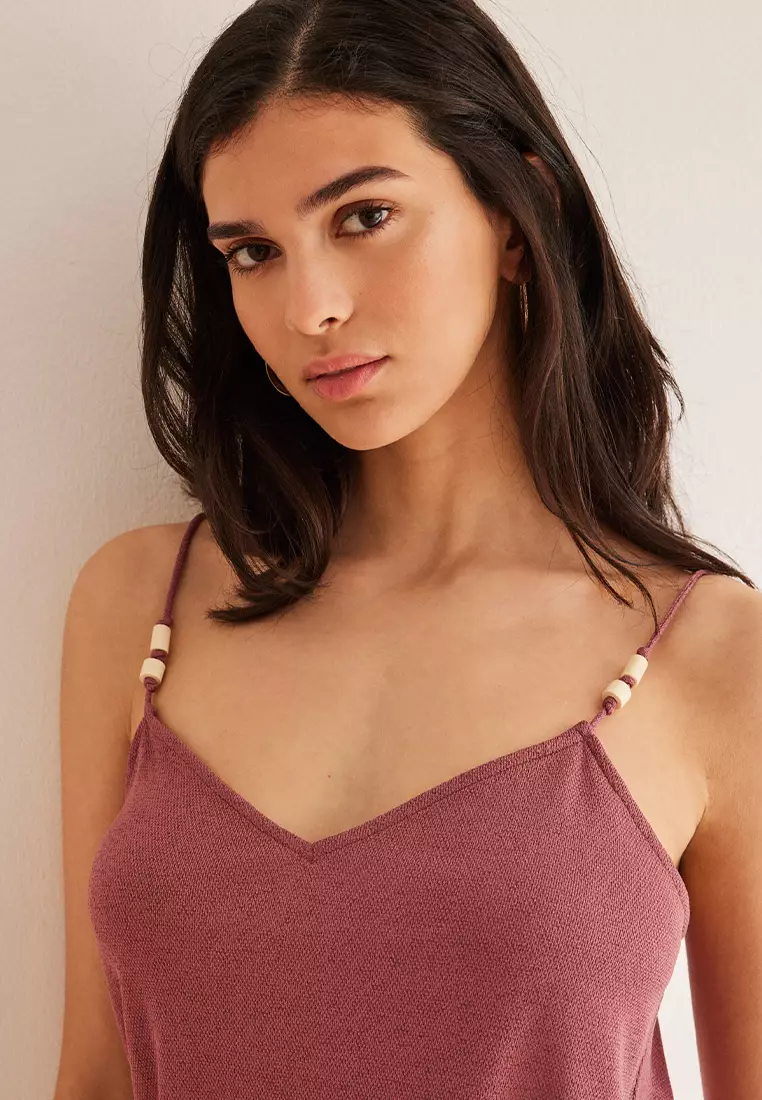 Maroon Texture Tank Top