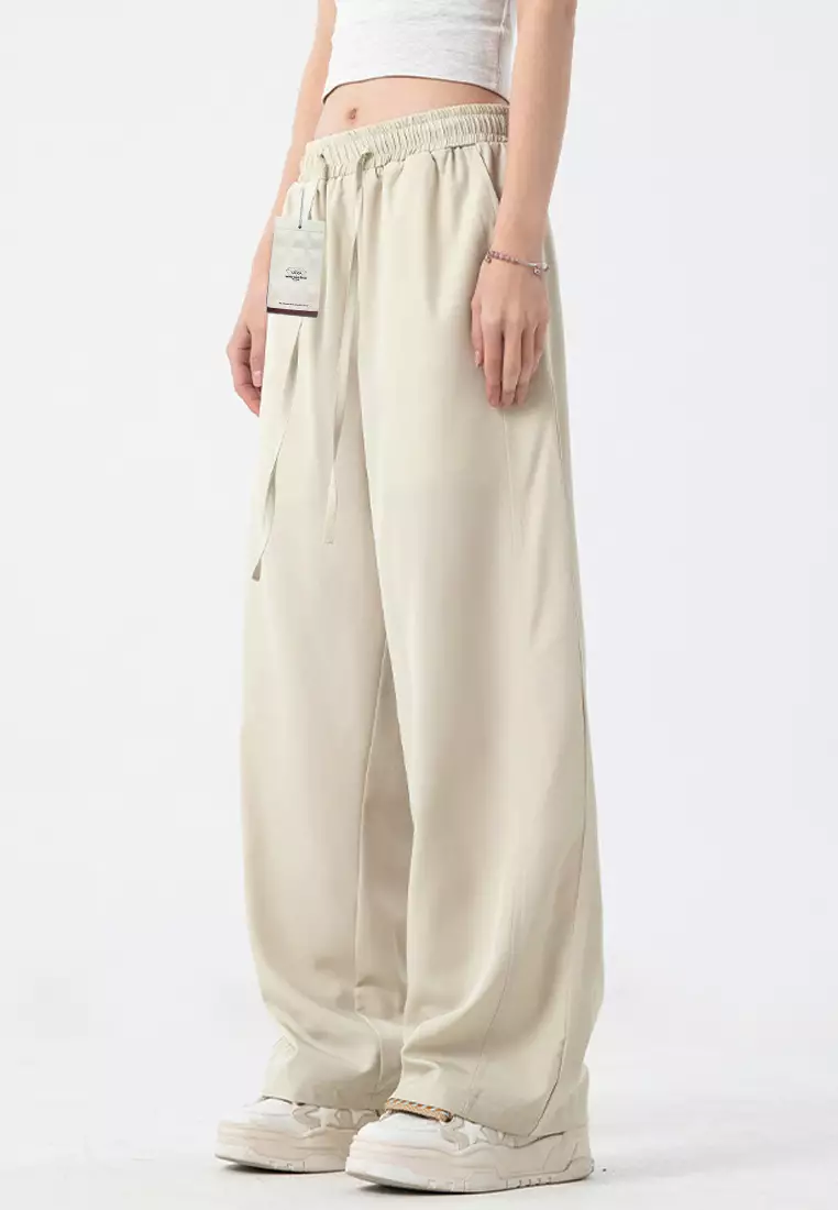 VANSA Unisex Ice Silk Cool Thin Slightly Wide Casual Pants VCU-P-2280
