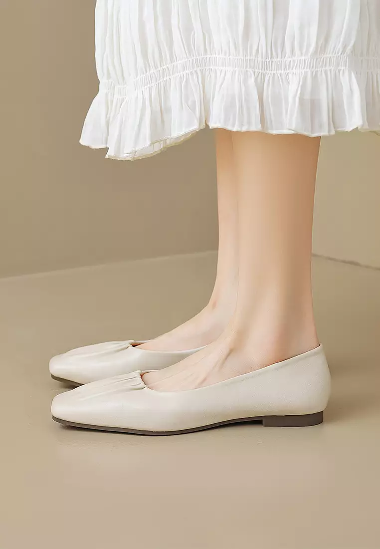 方頭超纖皮平底鞋 WW888-1